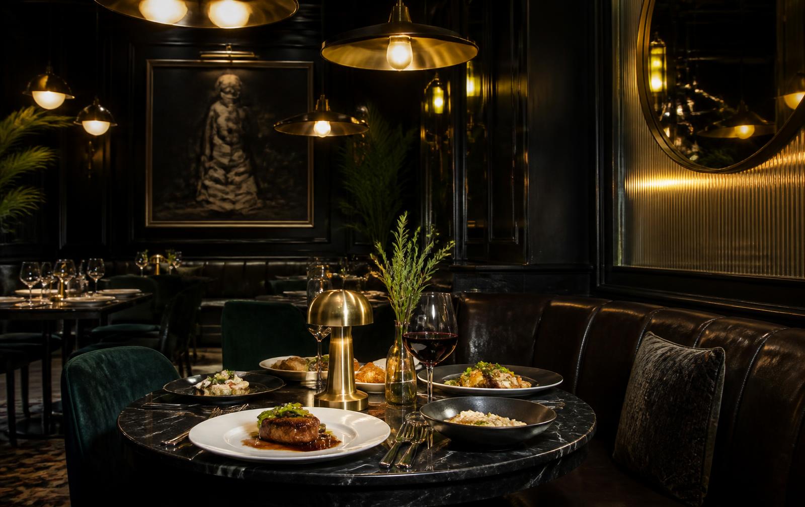 Restaurante del hotel Click Clack Medellín con mesas servidas para la cena